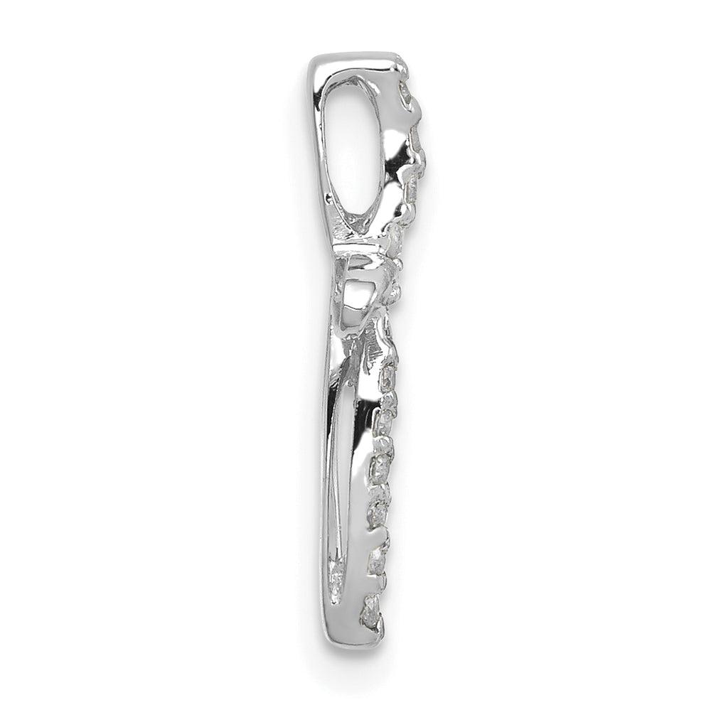 14k White Gold AA Diamond Cross Pendant