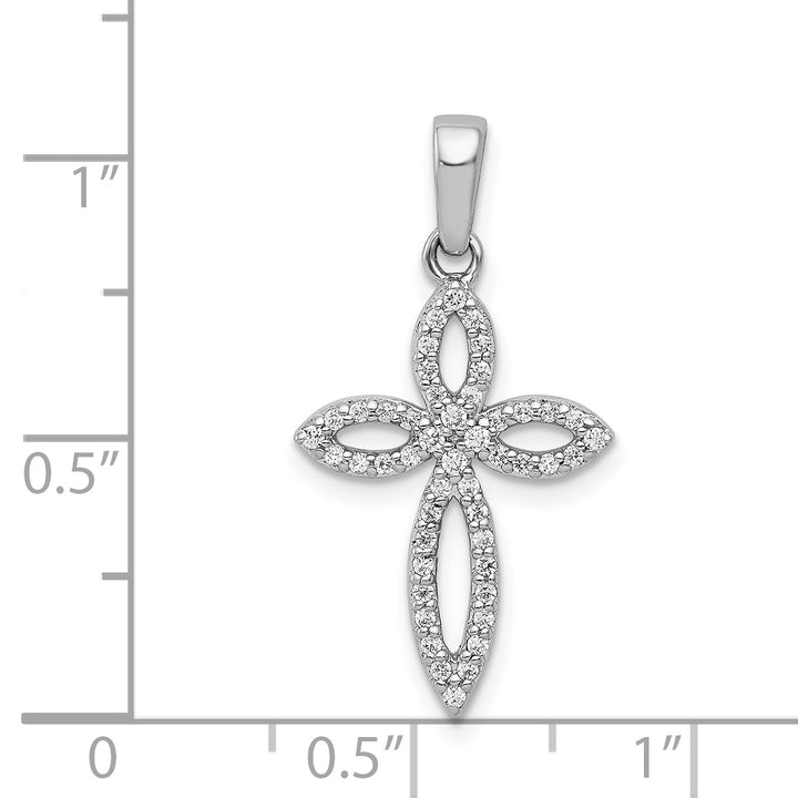 14k White Gold 1/5ct. Diamond Cross Pendant