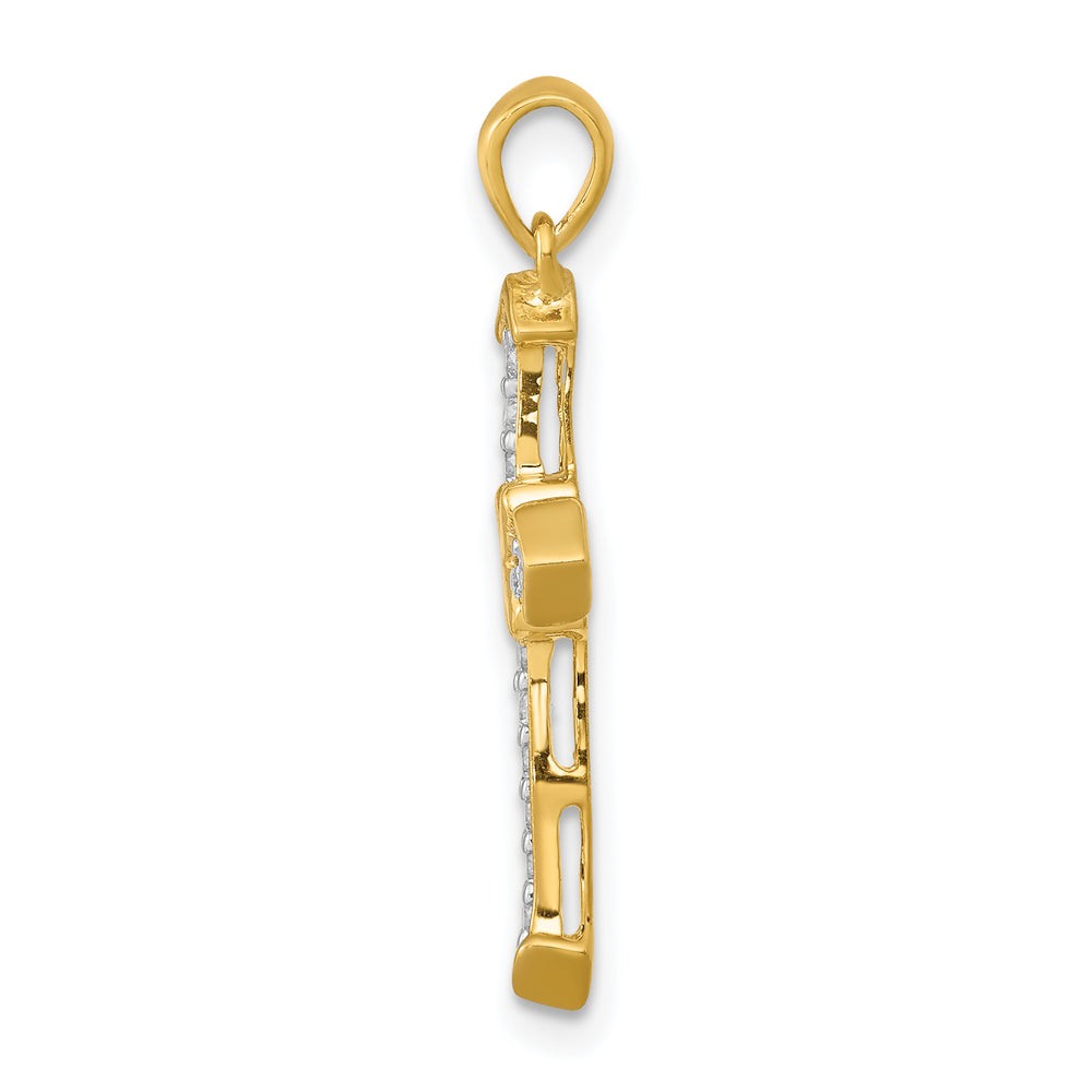 14k Passion Diamond Cross Pendant