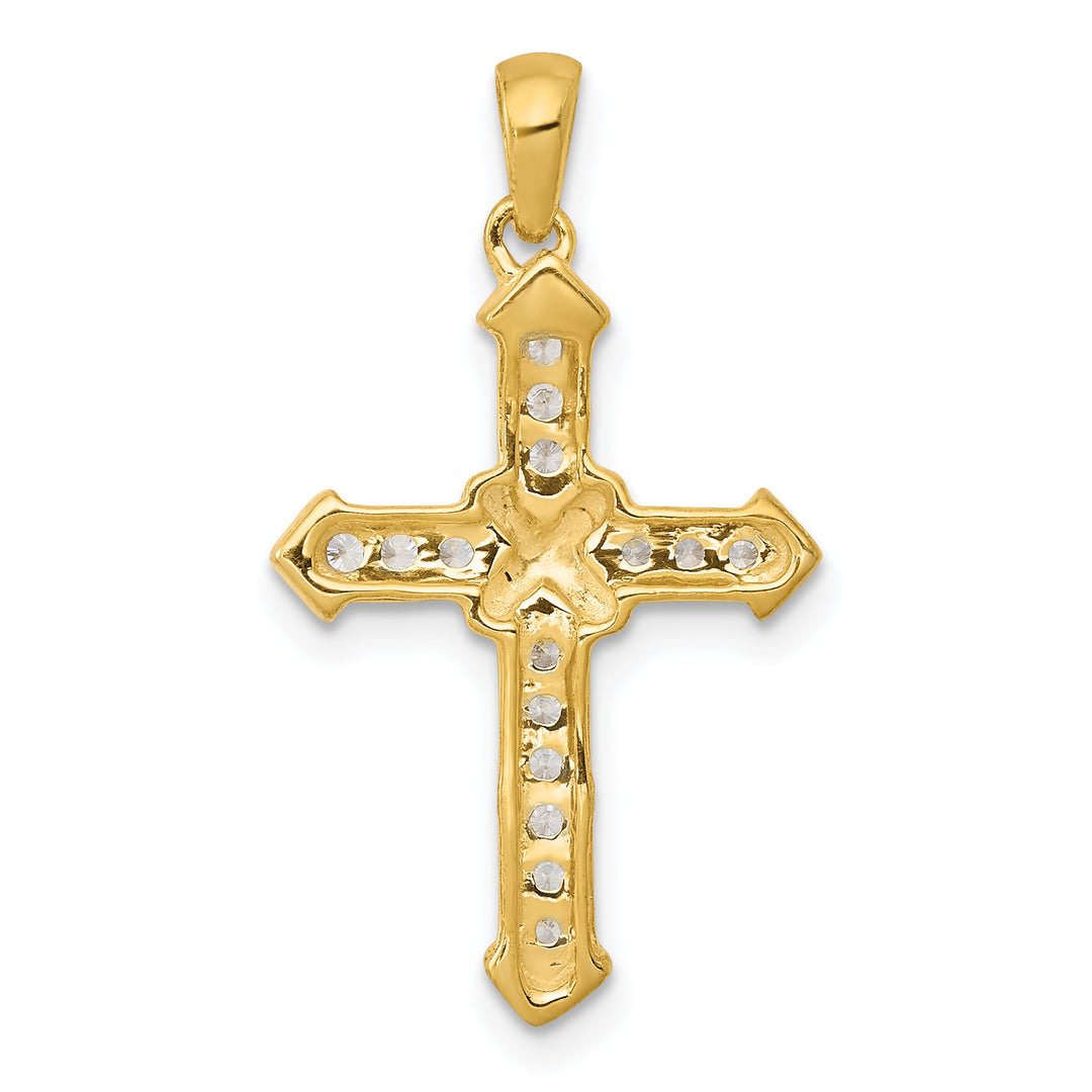14k Passion Diamond Cross Pendant