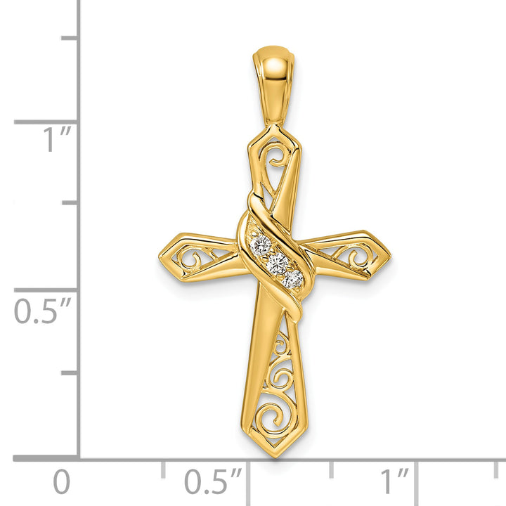 14k 1/20ct. Diamond Cross Pendant
