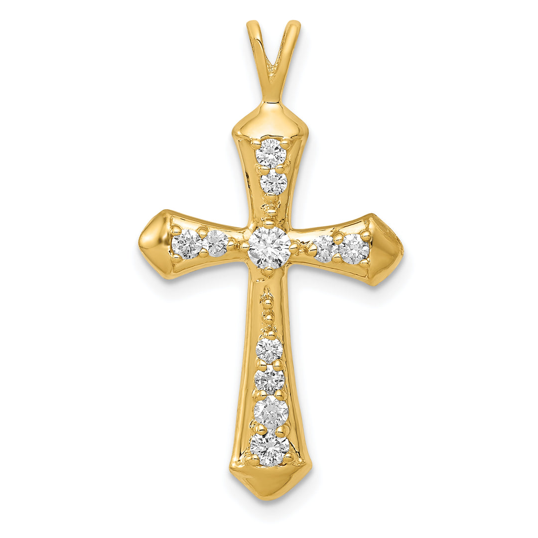 14k AA Diamond Passion Cross Pendant
