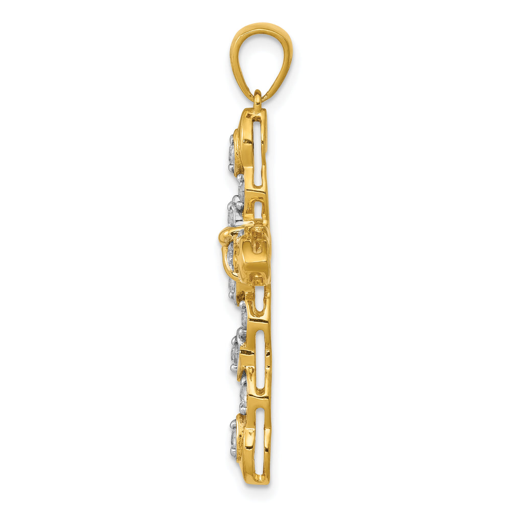 14k 1/2ct. Diamond Cross Pendant