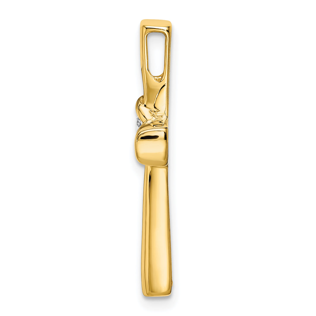 14k Polished Diamond Cross Chain Slide