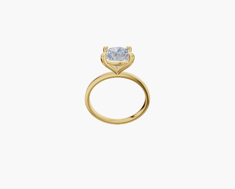Plain engagement 4 prongs round diamond 1 carat ring