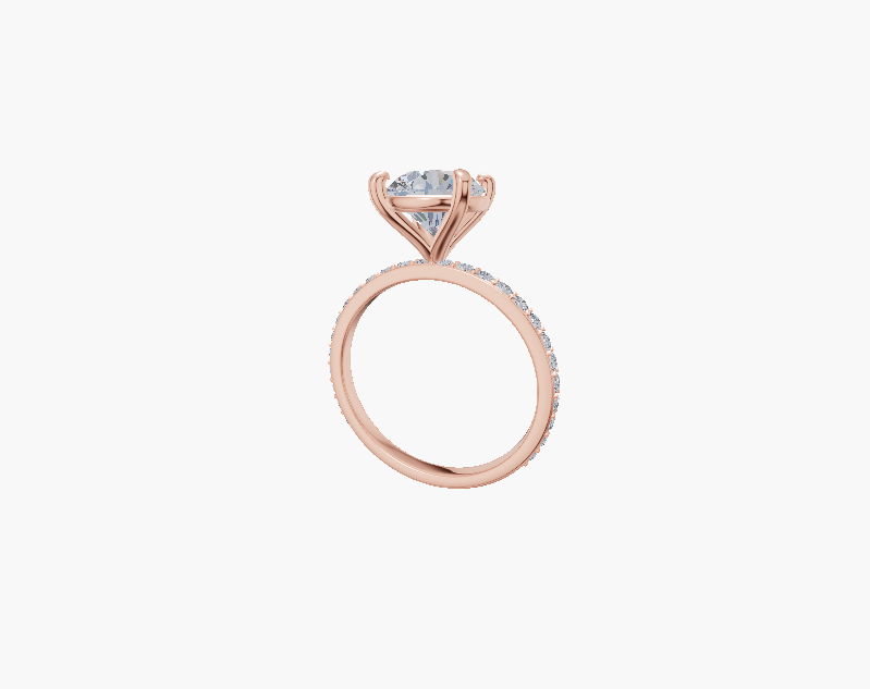 Plate-prong engagement 4 prongs round diamond 1 carat ring