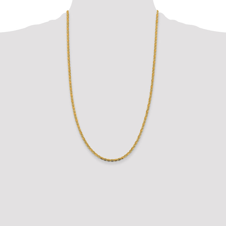 14k 2.75mm Tri-color Gold PavÃ© Valentino Chain
