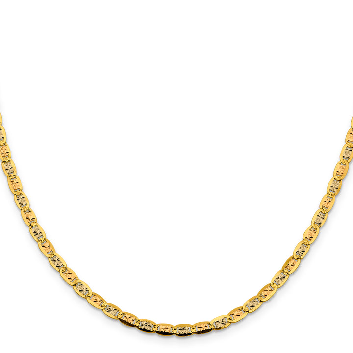 14k 3.8mm Tri-color Gold PavÃ© Valentino Chain