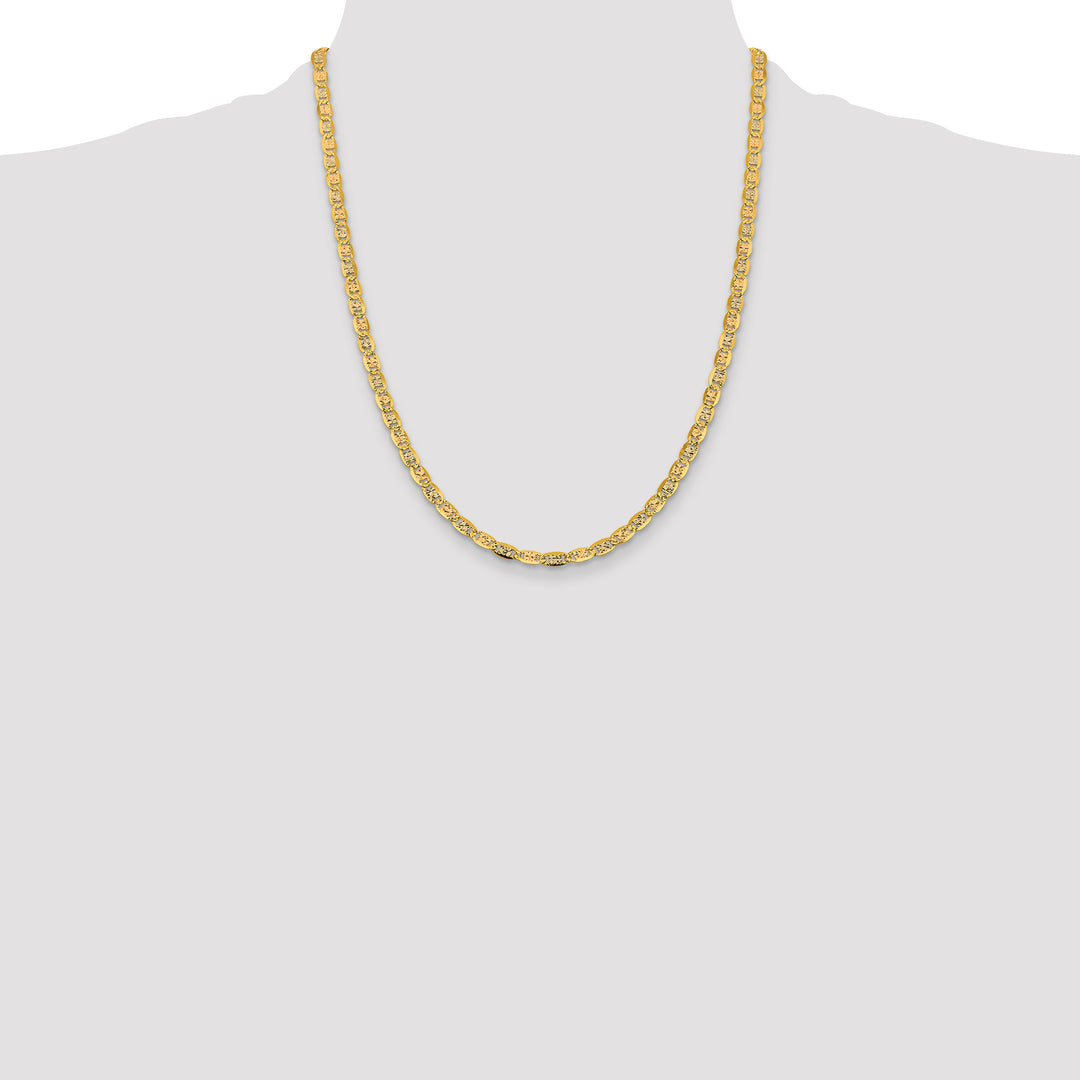 14k 4.65mm Tri-color Gold PavÃ© Valentino Chain