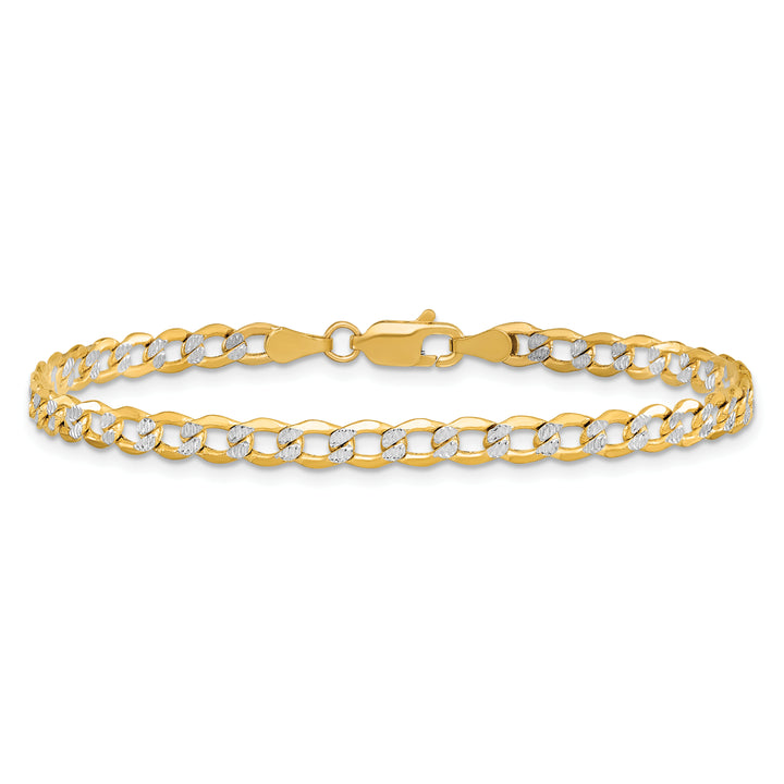 14k 4.3mm Semi-solid with Rhodium PavÃ© Curb Chain