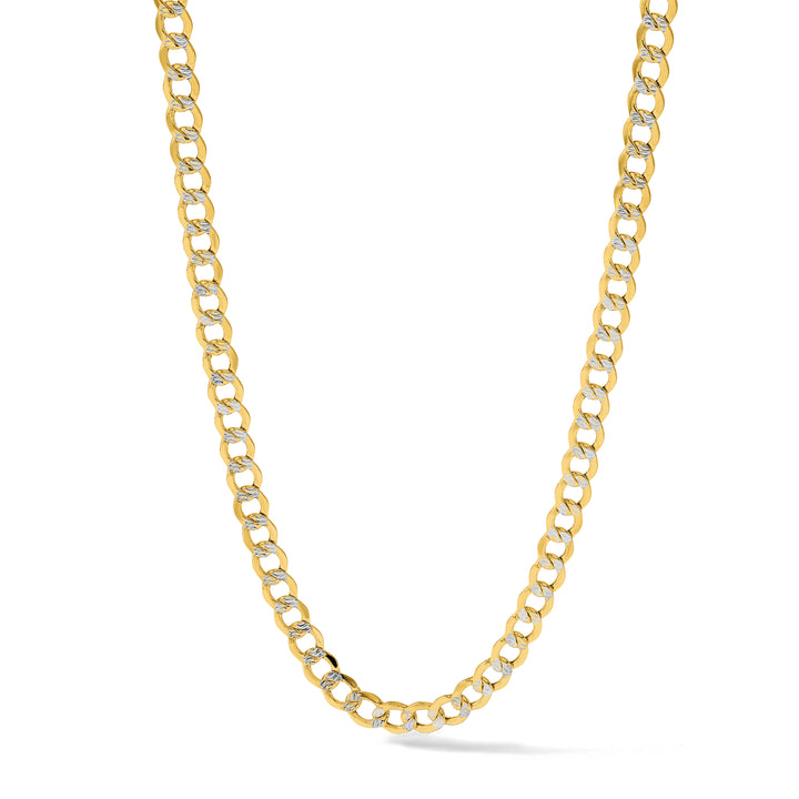14k 6.75mm Semi-solid with Rhodium PavÃ© Curb Chain