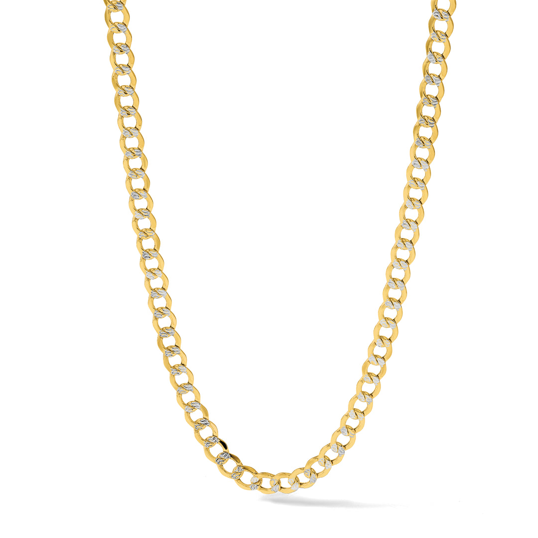 14k 6.75mm Semi-solid with Rhodium PavÃ© Curb Chain