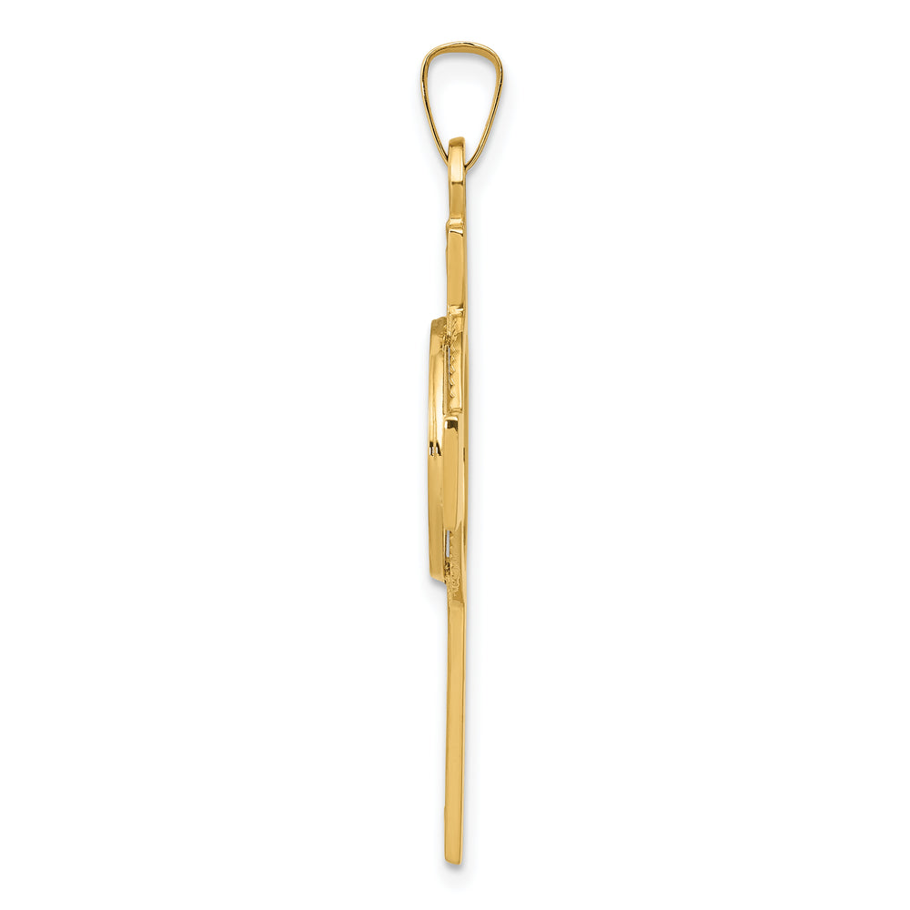 14k Cross w/St Anthony Medal Pendant
