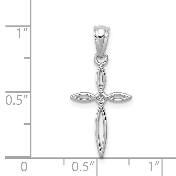 14k White Gold Passion Cross Charm