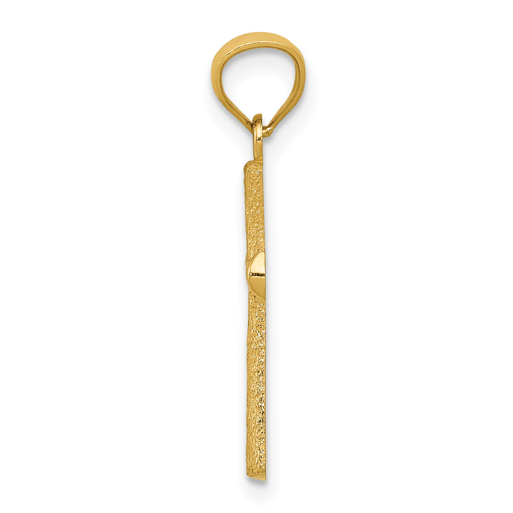 14k Diamond-cut Cross Pendant