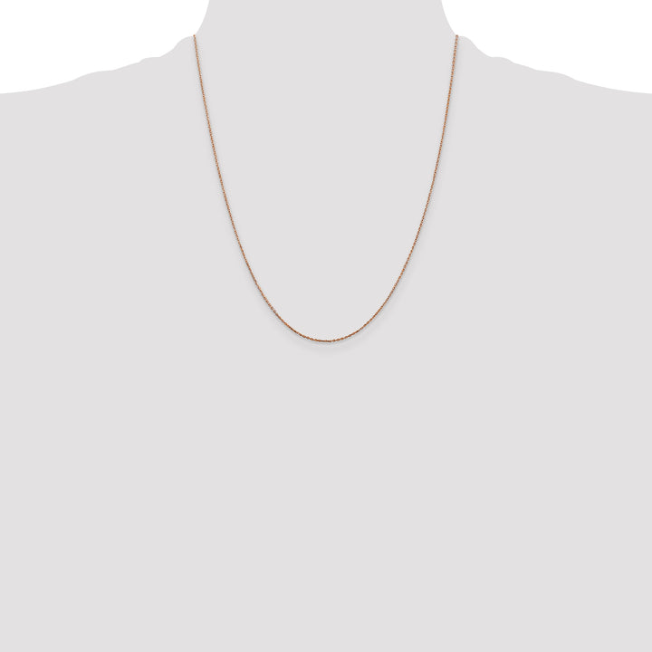 14k Rose Gold .8mm D/C Cable Chain