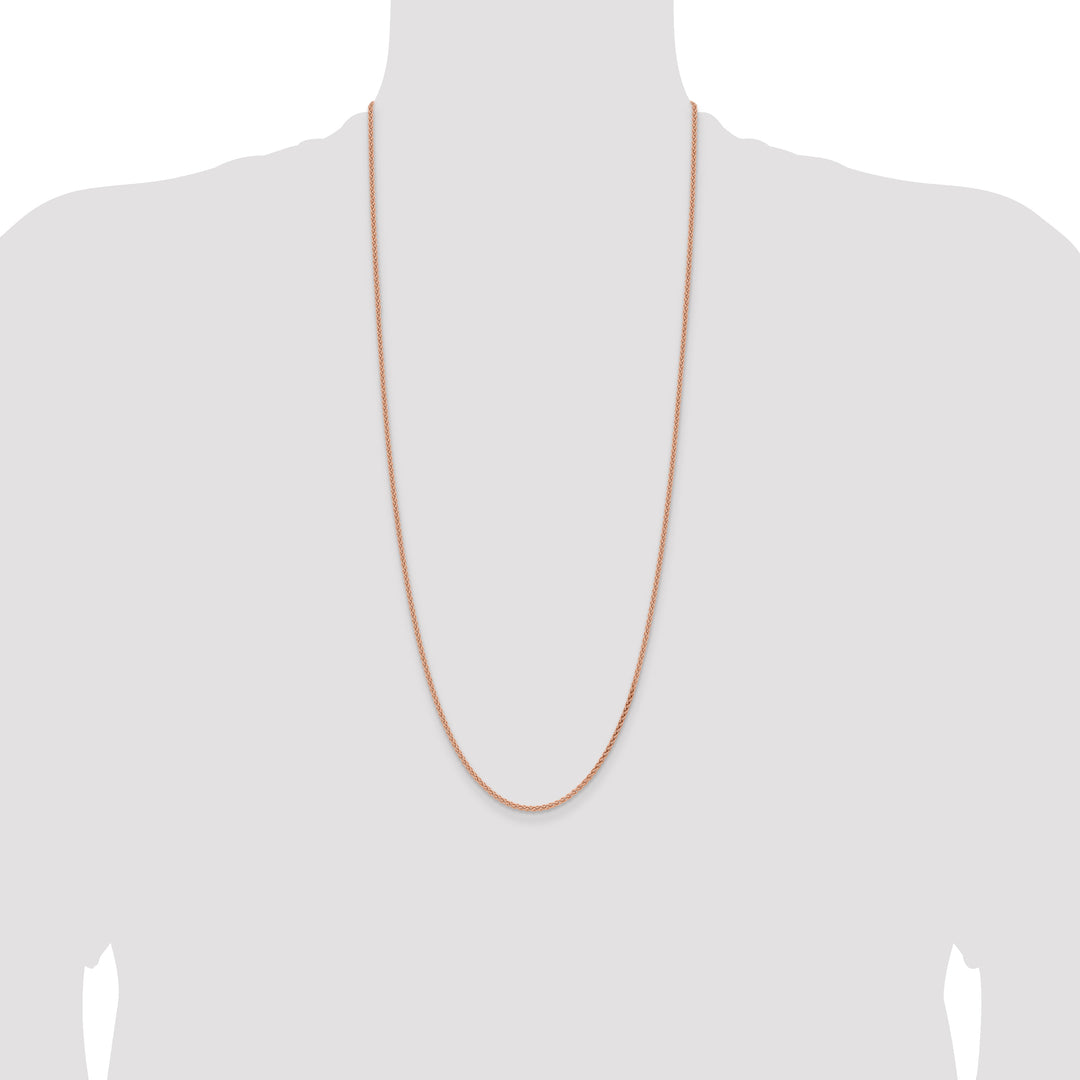14k Rose Gold 2.1mm Solid Polished Spiga Chain