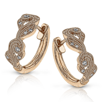 Hoop Earring in 18k Gold with Diamonds