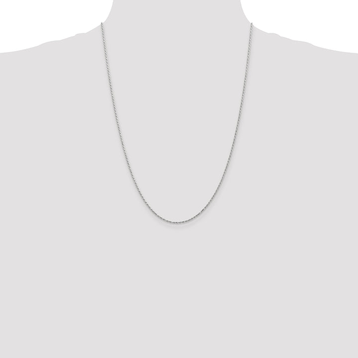 14k WG 1.30mm D/C Machine-made Rope Chain