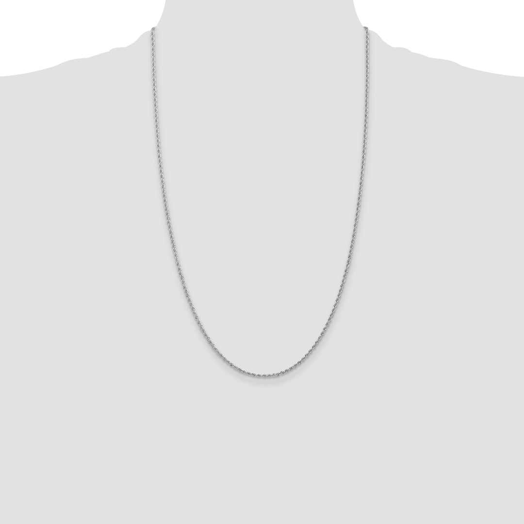 14k White Gold 1.5mm Solid Rope Chain