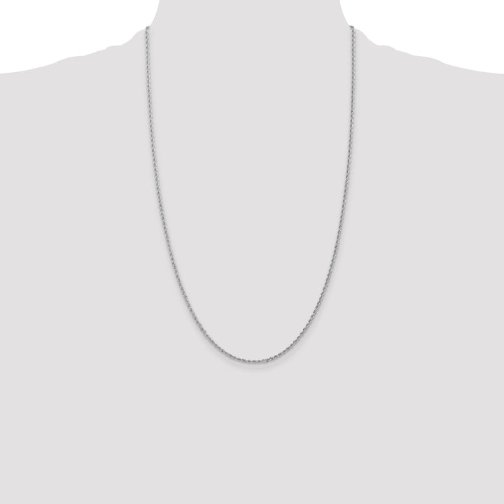 14k White Gold 1.5mm Solid Rope Chain