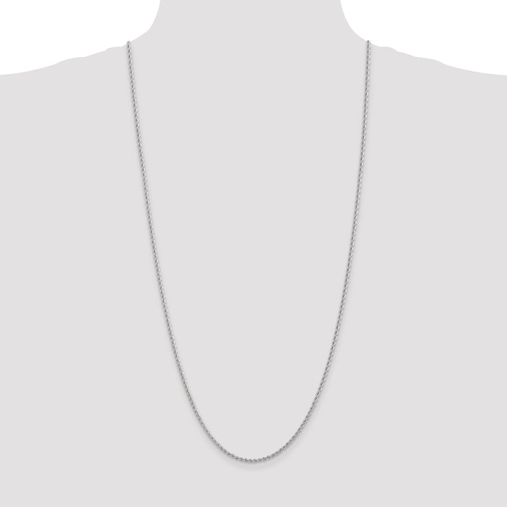 14k White Gold 2.25mm Solid Rope Chain