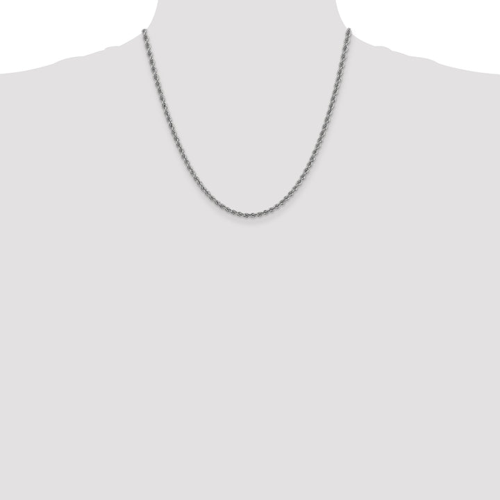 14k White Gold 3.0mm Solid Rope Chain