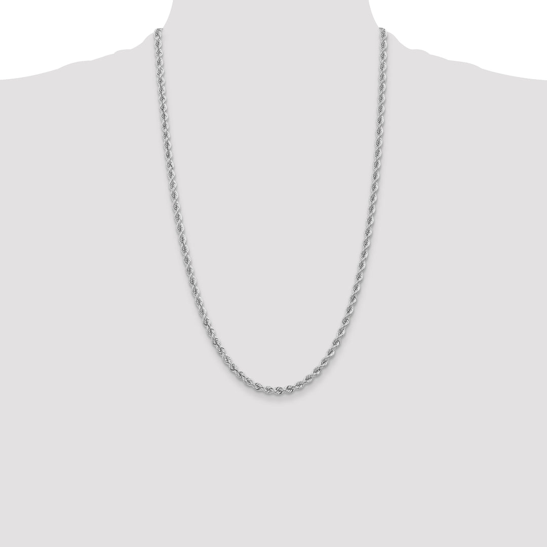 14k White Gold 3.0mm Solid Rope Chain