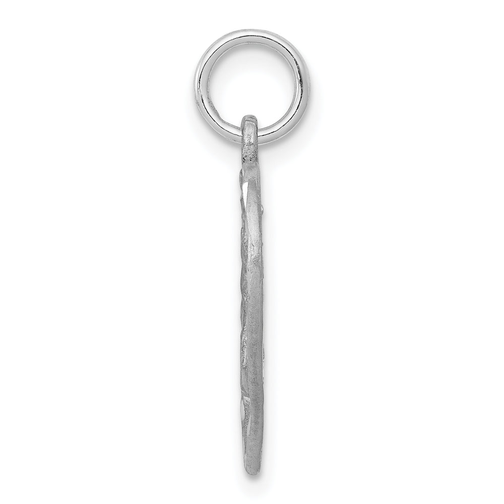 14k White Gold Angel in Heart Charm