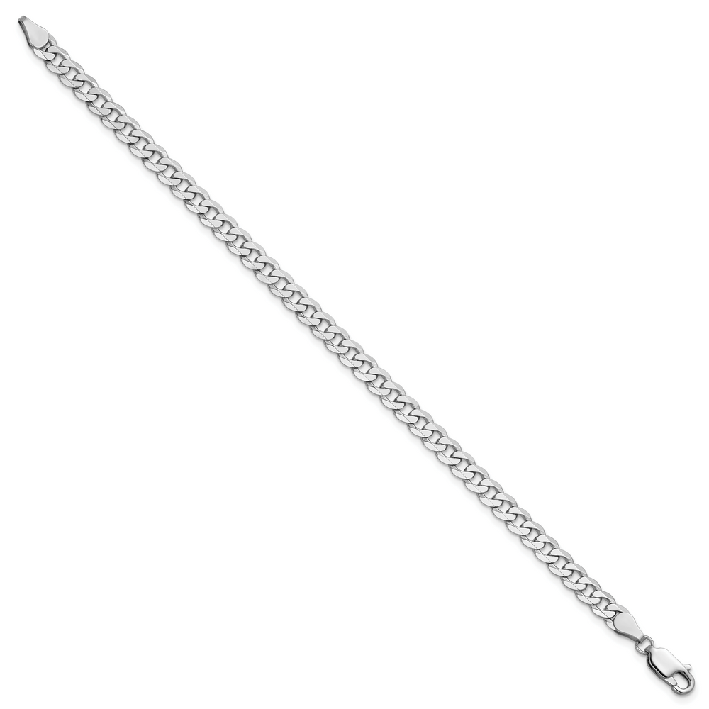 14k White Gold 4.75mm Flat Beveled Curb Chain
