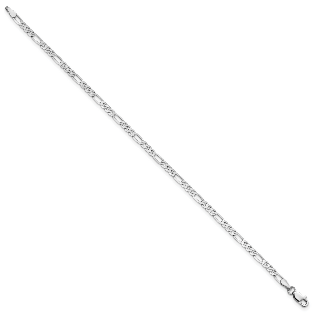 14k White Gold 2.75mm Flat Figaro Chain