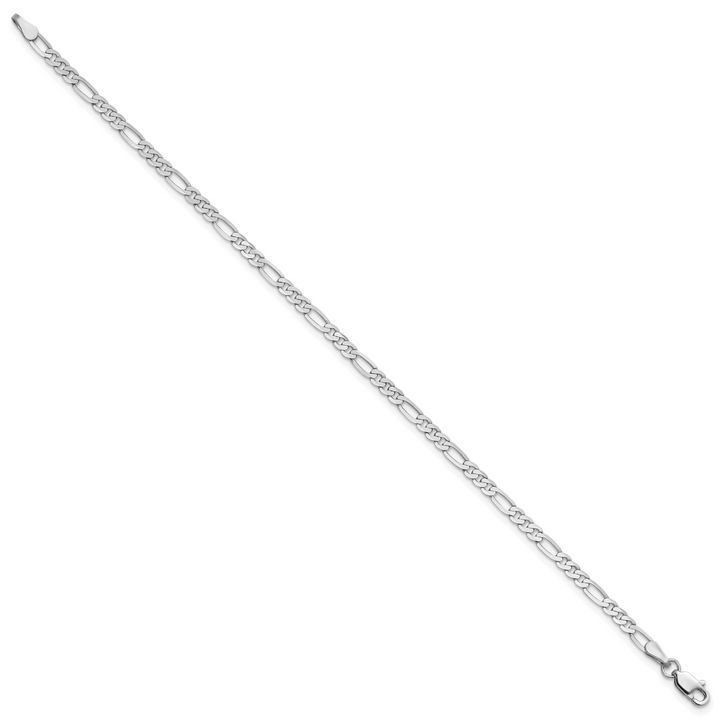 14k White Gold 2.75mm Flat Figaro Chain