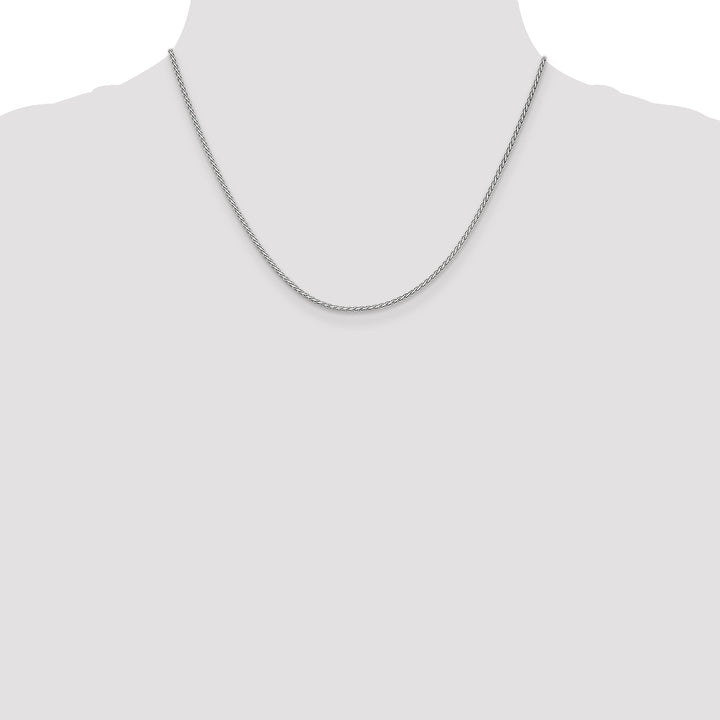 14k White Gold 1.9mm Flat Wheat Chain