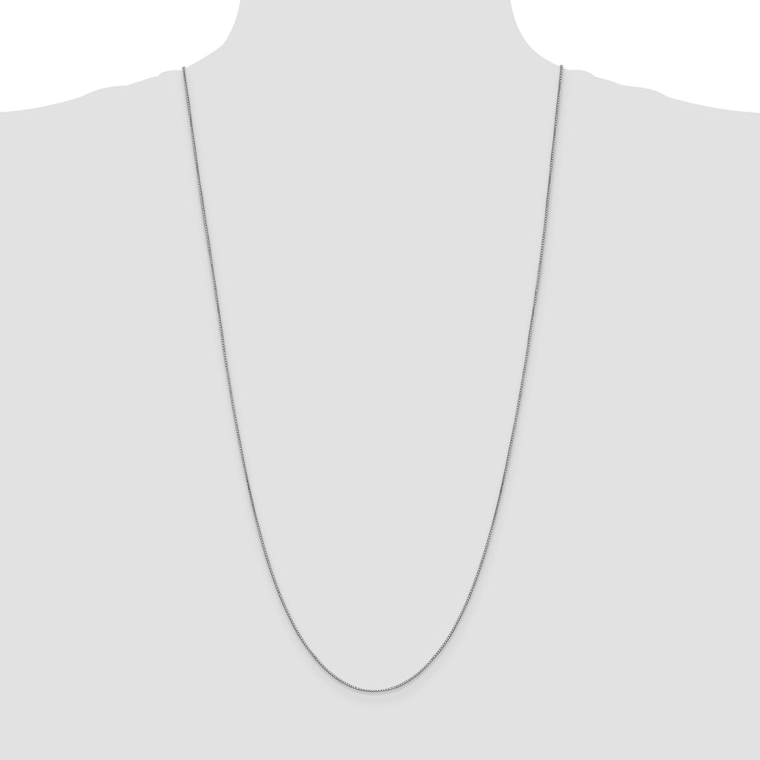 14k White Gold .9mm Box with Lobster Clasp Chain