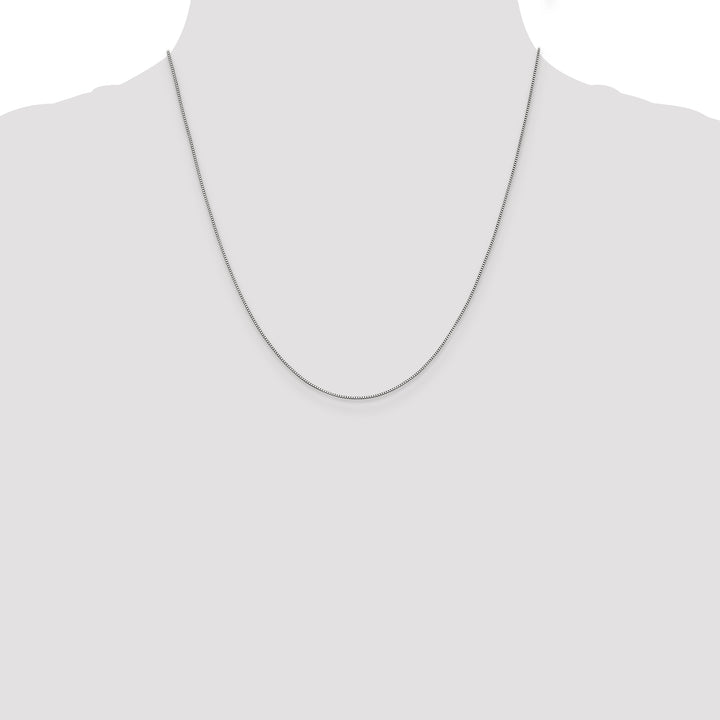 14k White Gold .7mm Box with Lobster Clasp Chain