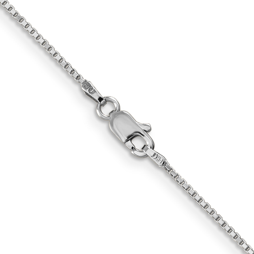 14k White Gold 1mm Box with Lobster Clasp Chain