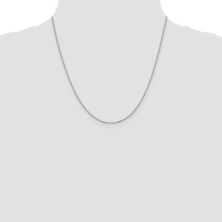 14k White Gold .9mm Box with Spring Ring Clasp Chain