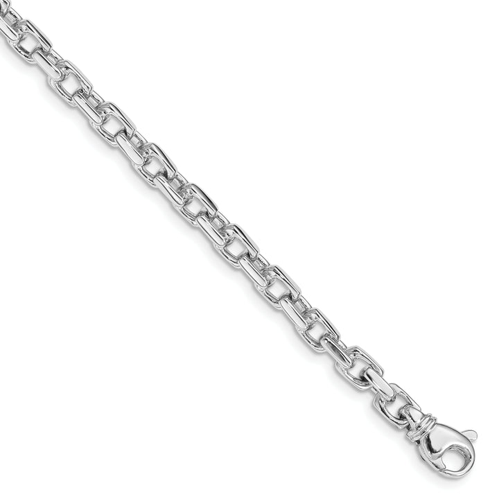 14k White Gold 4.6mm Hand-polished Link Bracelet