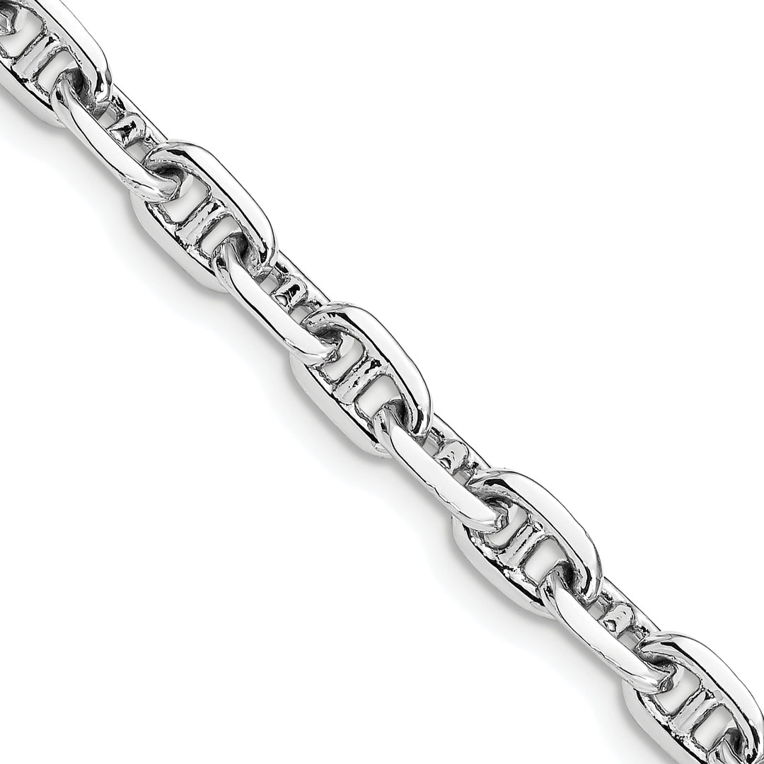 14k White Gold 5.1mm Hand-polished Fancy Link Bracelet