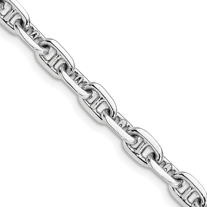 14k White Gold 5.1mm Hand-polished Fancy Link Bracelet