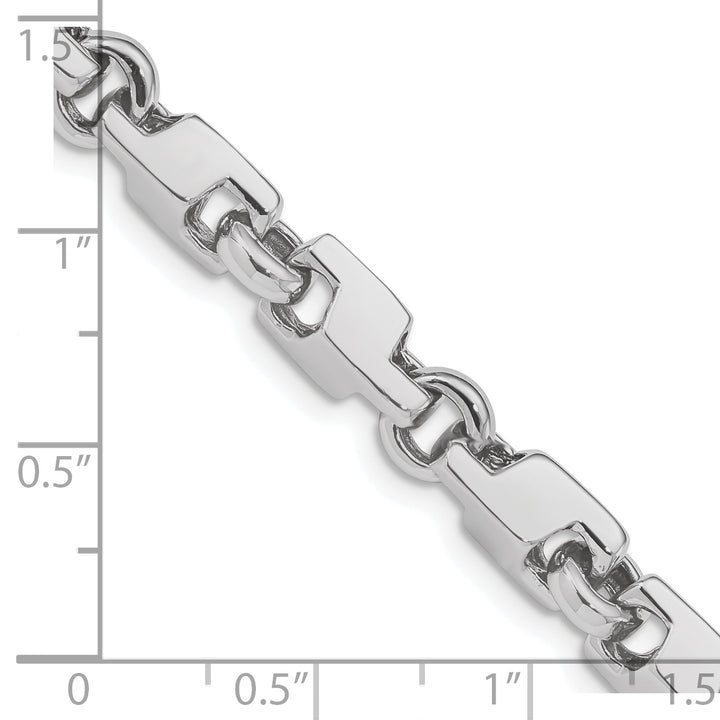 14k White Gold 6.6mm Hand-polished Fancy Link Bracelet
