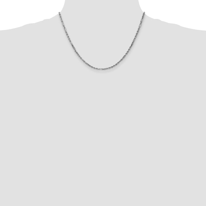14k White Gold 2.5mm D/C Milano Rope Chain