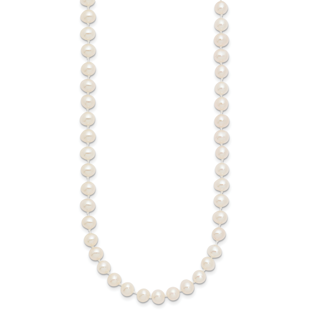 14k 5-6mm White Near Round Freshwater Cultured Pearl Necklace