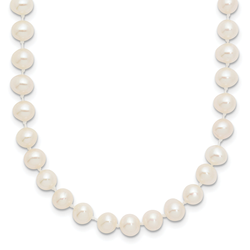 14k WG 5-6mm White Near Round Freshwater Cultured Pearl Necklace