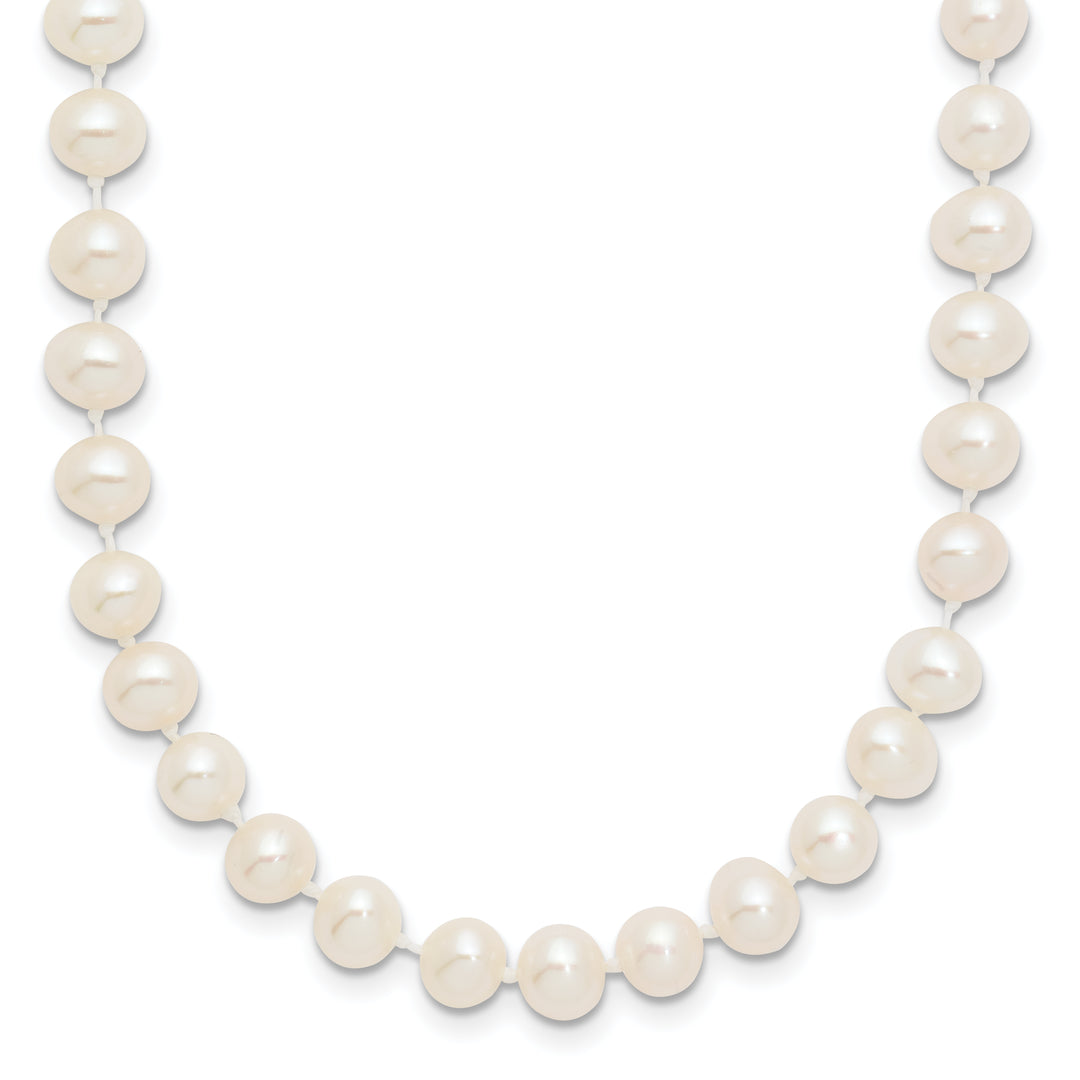 14k WG 5-6mm Near Rnd Wht Freshwater Cultured Pearl 18in Necklace