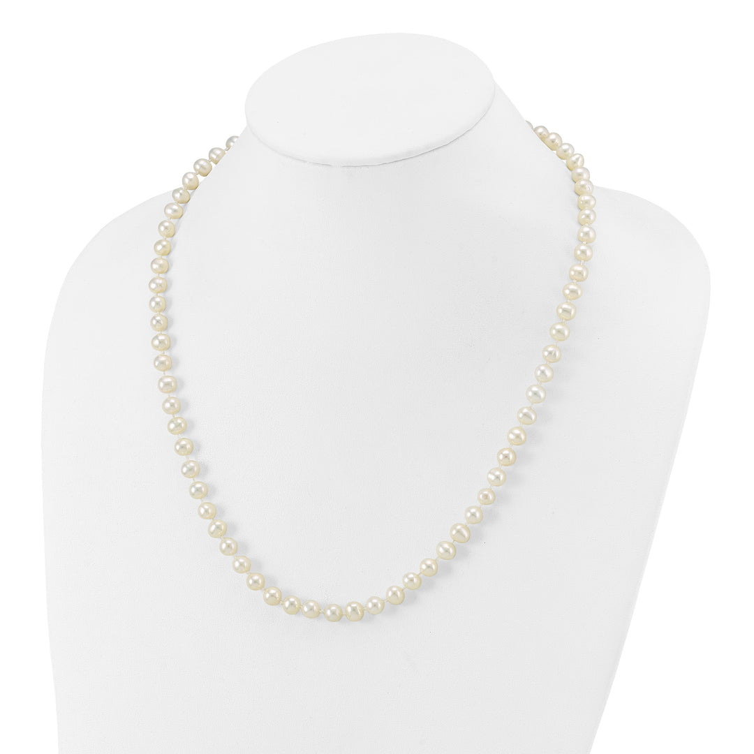 14k 6-7mm White Near Round Freshwater Cultured Pearl Necklace