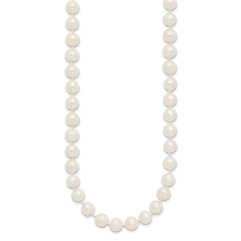 14k 7-8mm White Near Round Freshwater Cultured Pearl Necklace