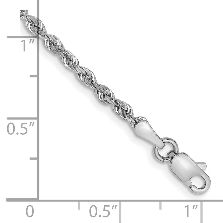 14k White Gold 2.25mm D/C Quadruple Rope Chain Anklet