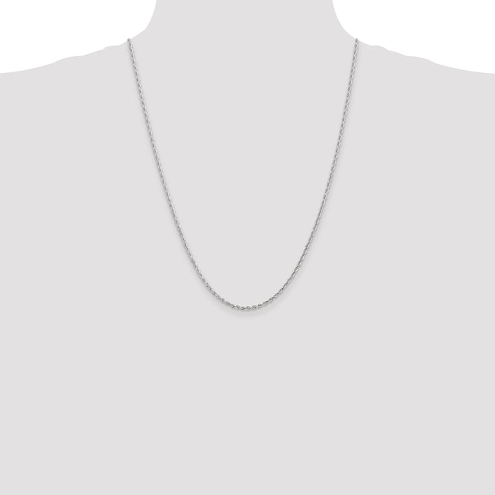 14k White Gold 2.25mm D/C Quadruple Rope Chain