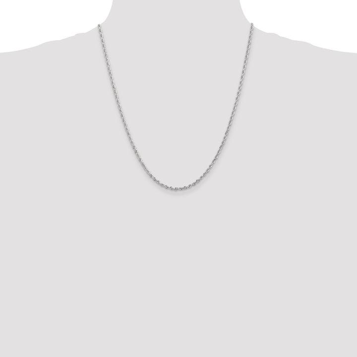 14k White Gold 2.75mm D/C Quadruple Rope Chain